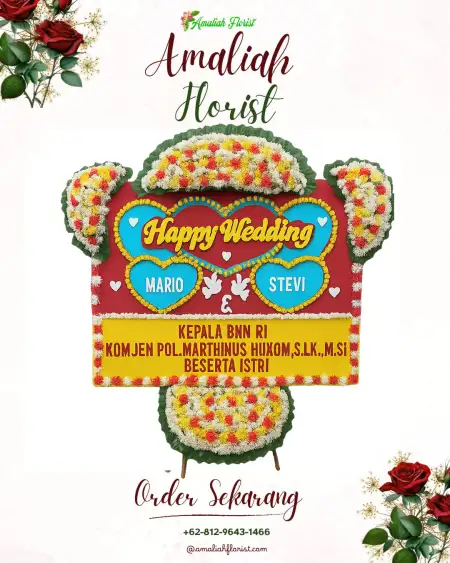 Papan Bunga Pernikahan Campur Asri